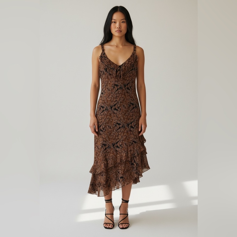 ECI Brown Paisley Dress